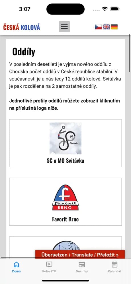 Česká Kolová — obrazovka 1