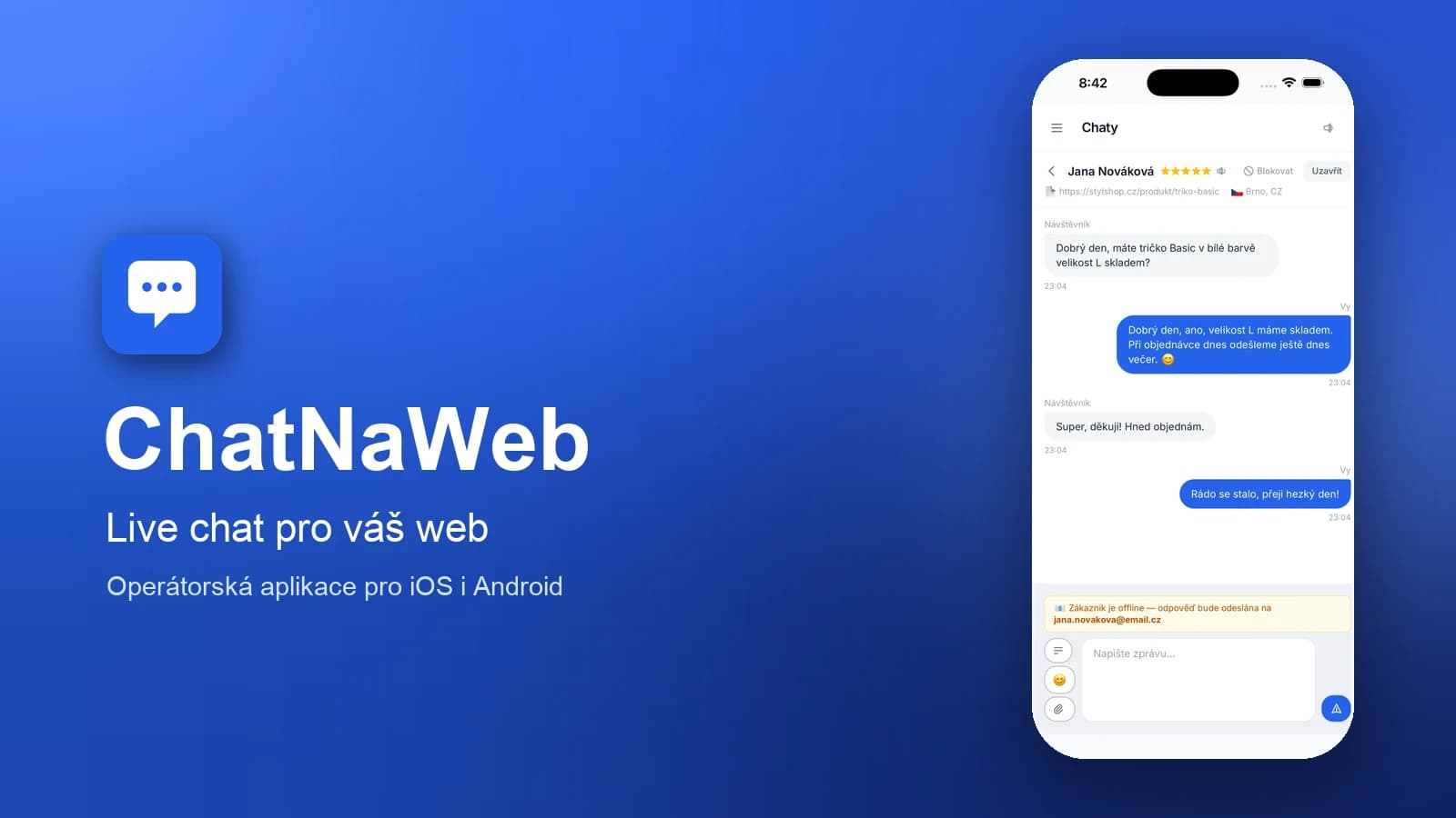 ChatNaWeb — náhled projektu