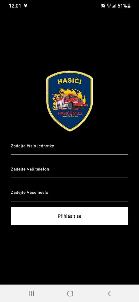 Hasičům.cz — obrazovka 1