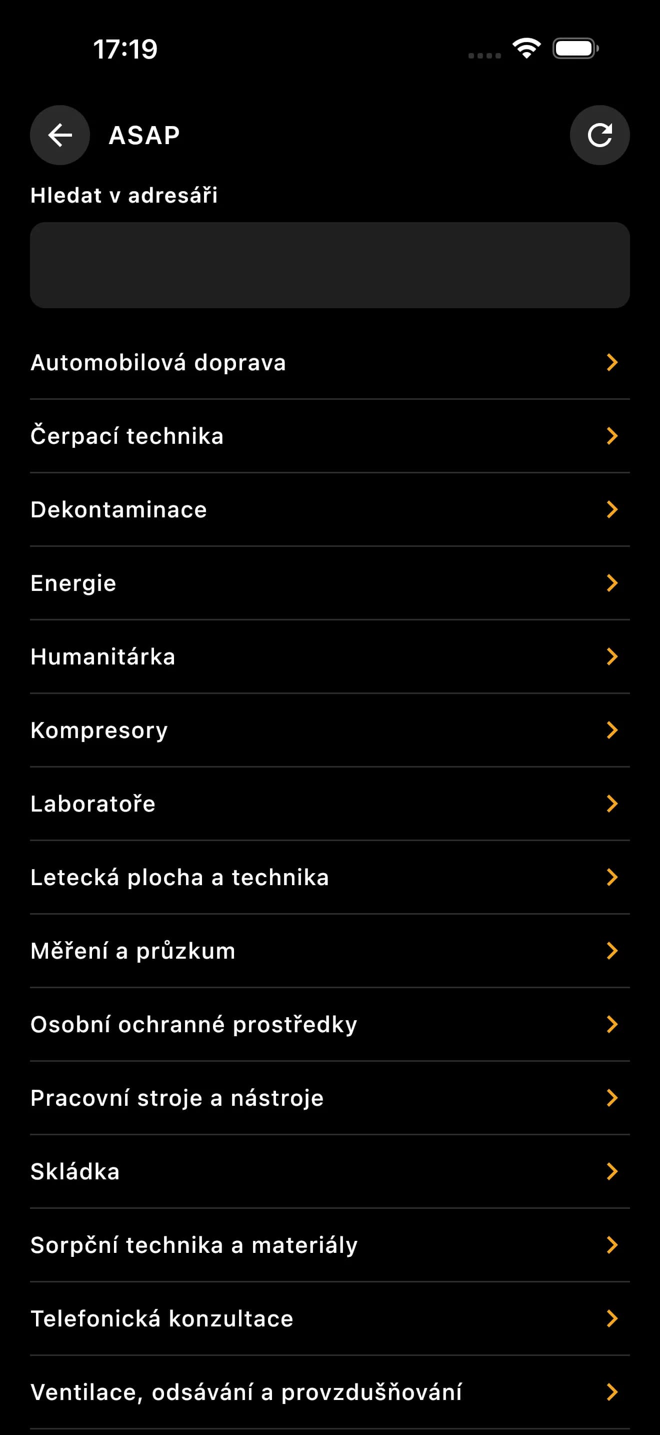 Snímek obrazovky aplikace IKR-HZS – Jedna kódová báze pro iOS i Android