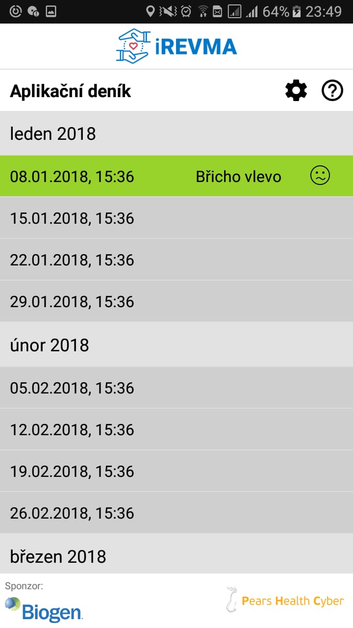 iREVMA — obrazovka 1