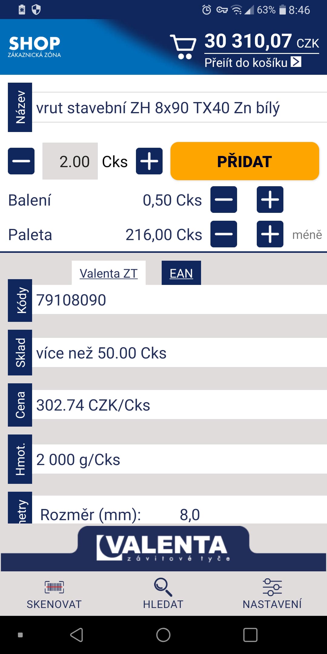Valenta ZT čtečka pro eShop — obrazovka 3