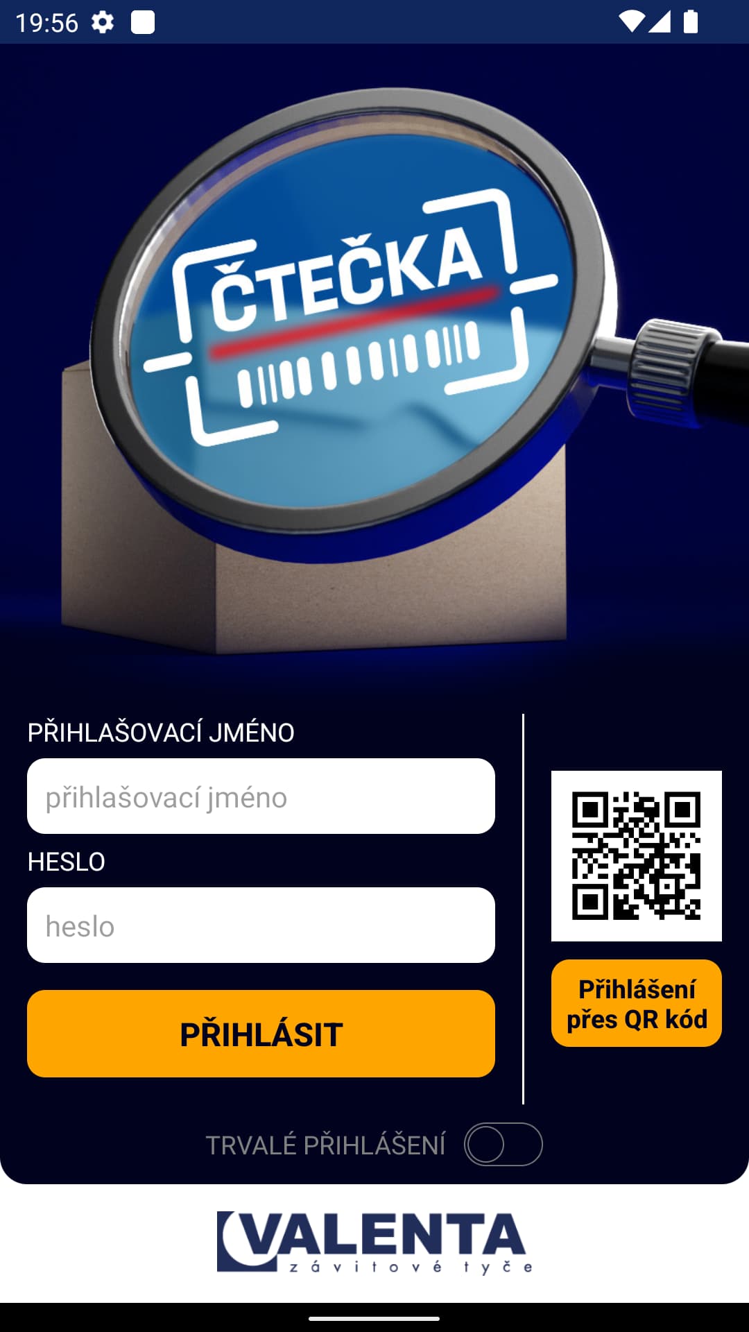 Valenta ZT čtečka pro eShop — obrazovka 1