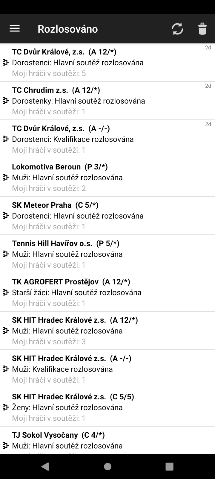 ČTS – Český tenisový svaz — obrazovka 3
