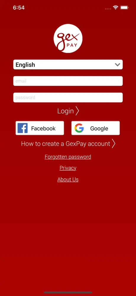 GexPay — obrazovka 4