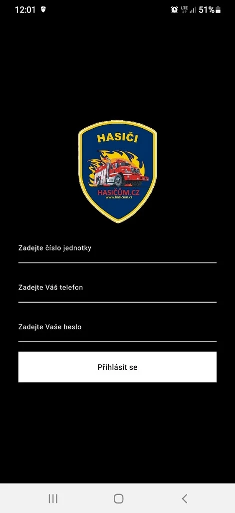 Hasičům.cz — obrazovka 1